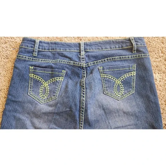 Blu Mist Women's Blue Mid-Rise Mom Capri Denim Jeans Size 14w Reg - Picture 4 of 6